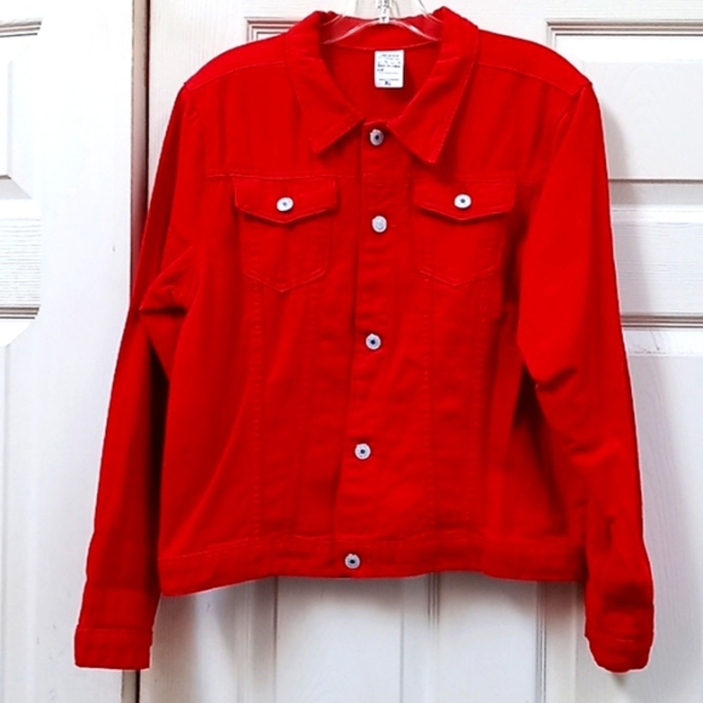 Red Denim Jacket XL